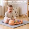 Caterpillar Design Tummy Time Toy, New Crawling Caterpillar Interactive Toy with Light & Music Musical Light Up, Moving Caterpillar Baby Toy, Push and Pull Toys Birthday Gifts for Kids (Pink) view 3