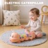 Caterpillar Design Tummy Time Toy, New Crawling Caterpillar Interactive Toy with Light & Music Musical Light Up, Moving Caterpillar Baby Toy, Push and Pull Toys Birthday Gifts for Kids (Pink) view 4