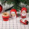 Rengue Christmas Nesting Dolls, Matryoshka Set, 5 Pieces, Santa Claus and Snowman Design, Holiday Home Decoration Christmas Nesting Dolls, Handpainted Wooden Nan Home Decoration (Trumpet Old Man) view 4