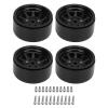 4PCS RC Wheel Rim Set, Zinc Alloy Steel Universal 1.9 Inch 10 Rims, RC Crawler Car Wheel Hub for Axial SCX10 II III, High Performance Durable Metal Wheel Rim with Enhanced Stabilit (Black) view 1