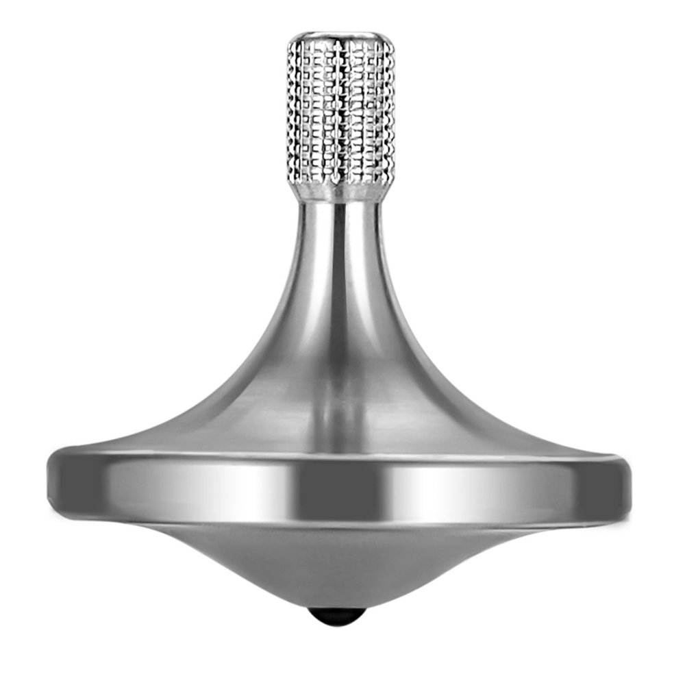Premium Stainless Steel Spinning Top, Exquisite Fidget Toys, Stress Relief, Time Killer, Perfect Balance Spin Long time Easy to Rotate (M/Silver)