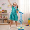 tkerinse Star Microphone with Adjustable Stand, Kids Karaoke Machine with Colorful Lights, Upgraded Karaoke Machine Toy Standing Singing Machines Gifts for Boys Girls (Black) view 3