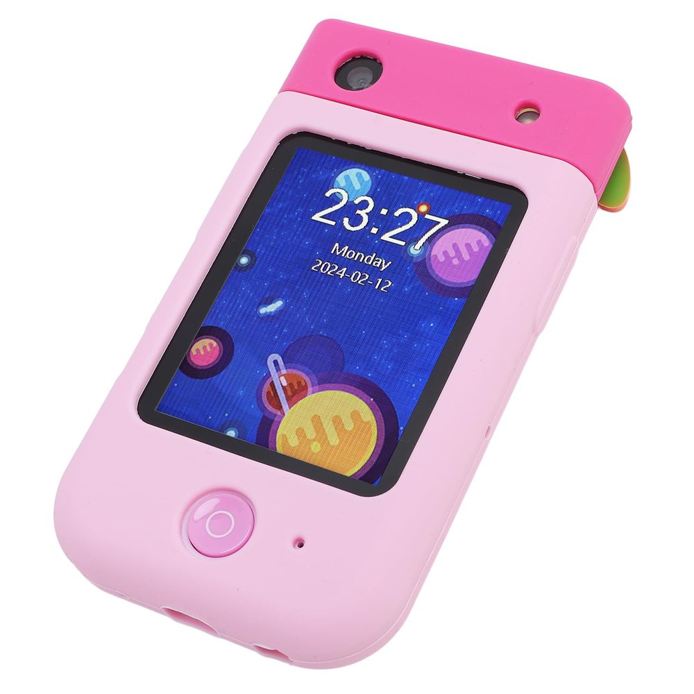 Tomantery Childrens Toy Smart Phone, 1080p ABS Toddler Play Play Multifinection Phone 2.8 Inch Touch Camera Flip Camera for The Home (Rabbit Pink)
