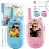 Kid Walkie Talkies 2 Pack Rechargeable Mini Walkie Talkies for Kids 1600 ft Long Range Real-Time Video Chat Voice Changer Watch Strap Design, Boys & Girls 3-12, Outdoor Family Fun Gifts in Blue & Pink view 1