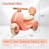 12V Kids Motorcycle, 3 Wheel Electric Motorcycle for Toddlers w/Parent Remote, Ride on Motorcycle with Wooden Handle, Music&Bluetooth, Pink view 2