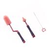 WEKAMOS Silicone Bottle Cleaning Brush Set with Long Handle, Nipple and Straw Scrubber, Pink, Feeding Bottle Cleaner Tools for Newborn Care view 1
