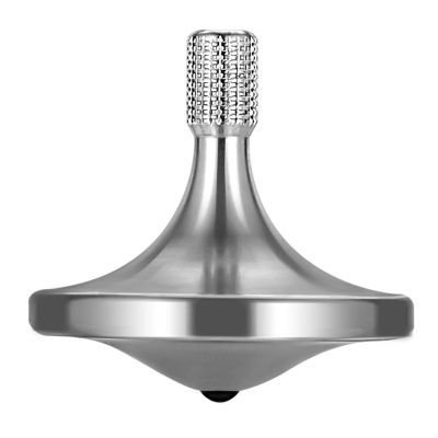 Premium Stainless Steel Spinning Top, Exquisite Fidget Toys, Stress Relief, Time Killer, Perfect Balance Spin Long time Easy to Rotate (L/Silver)