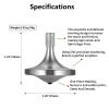 Premium Stainless Steel Spinning Top, Exquisite Fidget Toys, Stress Relief, Time Killer, Perfect Balance Spin Long time Easy to Rotate (L/Silver) view 2