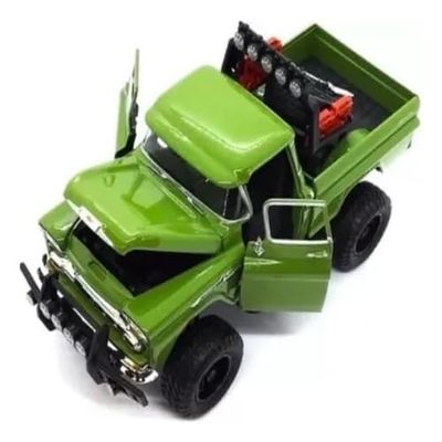 1958 Apache Fleetside Pickup Truck Off Road Green 1/24 Diecast Model by Motormax 79135grn