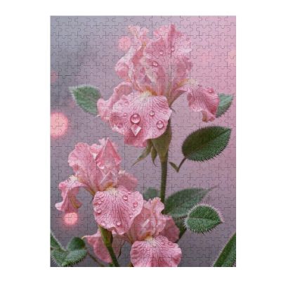 Pink Rose Flowers 1000 Piece Wooden Jigsaw Puzzles for Adults, Stunning Floral Landscape, Relaxing and Challenging Puzzle Fun