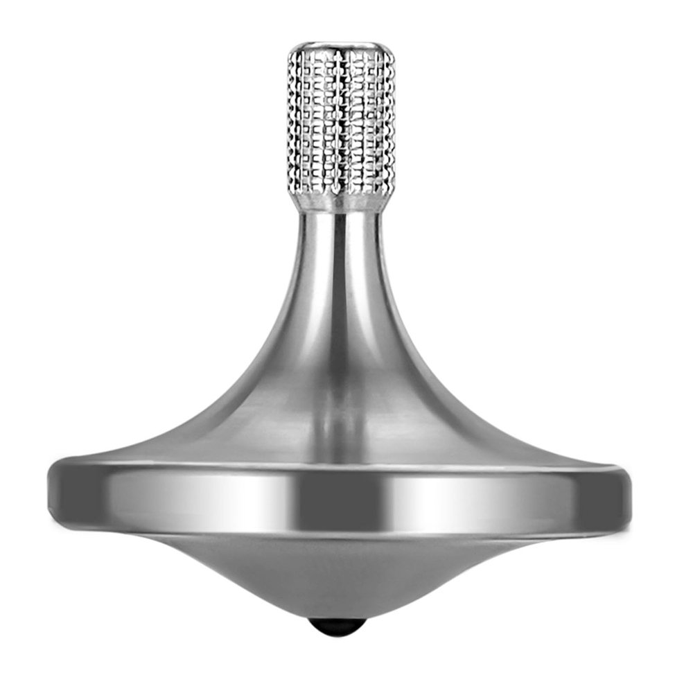 Premium Stainless Steel Spinning Top, Exquisite Fidget Toys, Stress Relief, Time Killer, Perfect Balance Spin Long time Easy to Rotate (S/Silver)