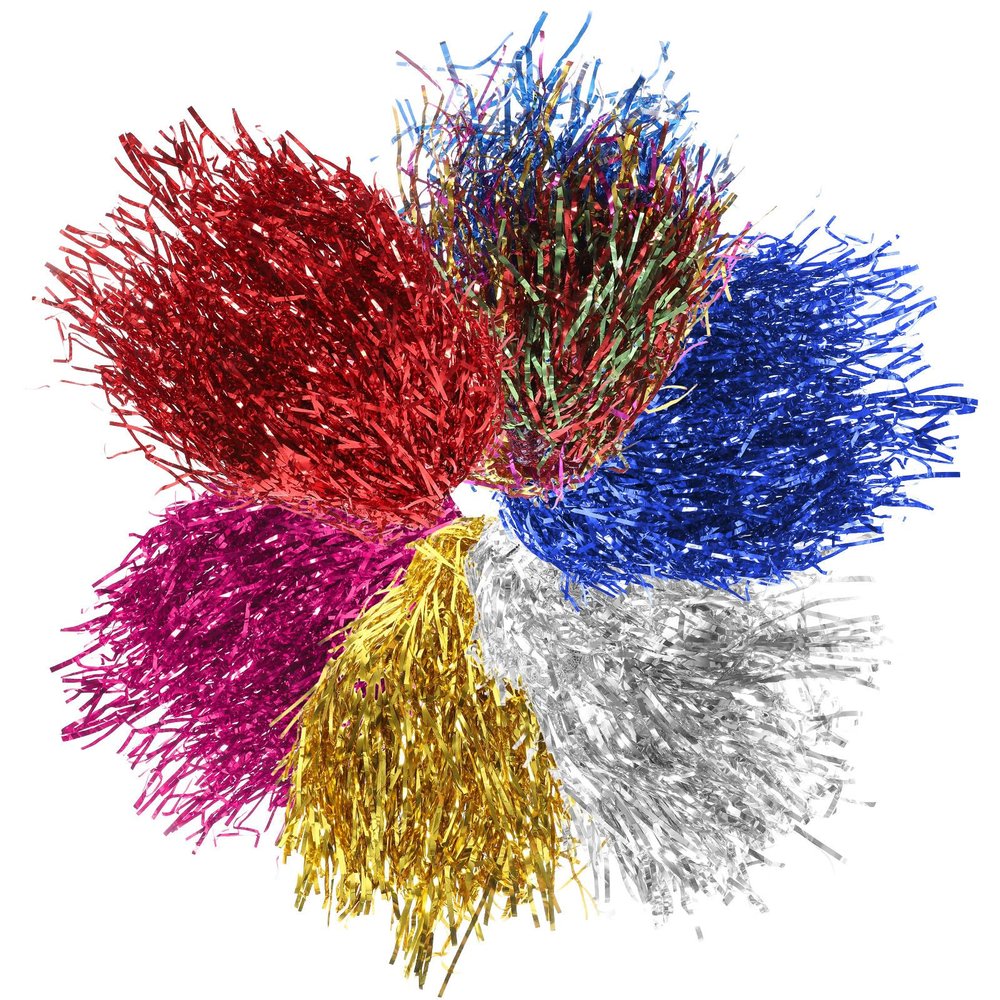 BCOATH 6Pcs Colorful Shiny Fake Hair Wigs Set for Costume Parties and Cosplay, Lightweight Foil Tinsel Wigs for Holiday Dress-Up and Theatrical Performances