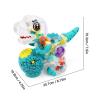 Bnineteenteam Electric Dinosaur Toy, Transparent Gears with Music Lights, Walking Swinging Dinosaur Toy for Children view 2