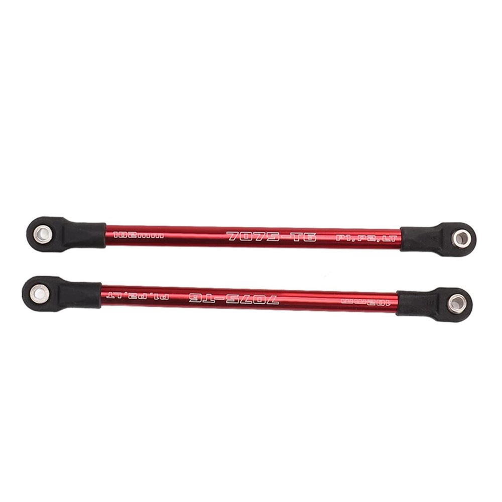Aluminum RC Car Pushrods, 125mm Red, 2pcs - High Strength Stability, Corrosion Resistant Design, for 1/10 Scale RC Cars