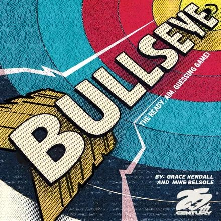 25th Century Games Bullseye Ages 10+ | 3-8 Players | Hilarious Party Word Game of Twisted Clues | Letter-by-Letter Guessing & Fast Team Deduction