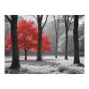 Red Accent Forest 1000 Piece Wooden Puzzle, Monochrome Woodland Scene, Jigsaw Puzzles for Stress Relief, Wall Art, or Leisure view 1
