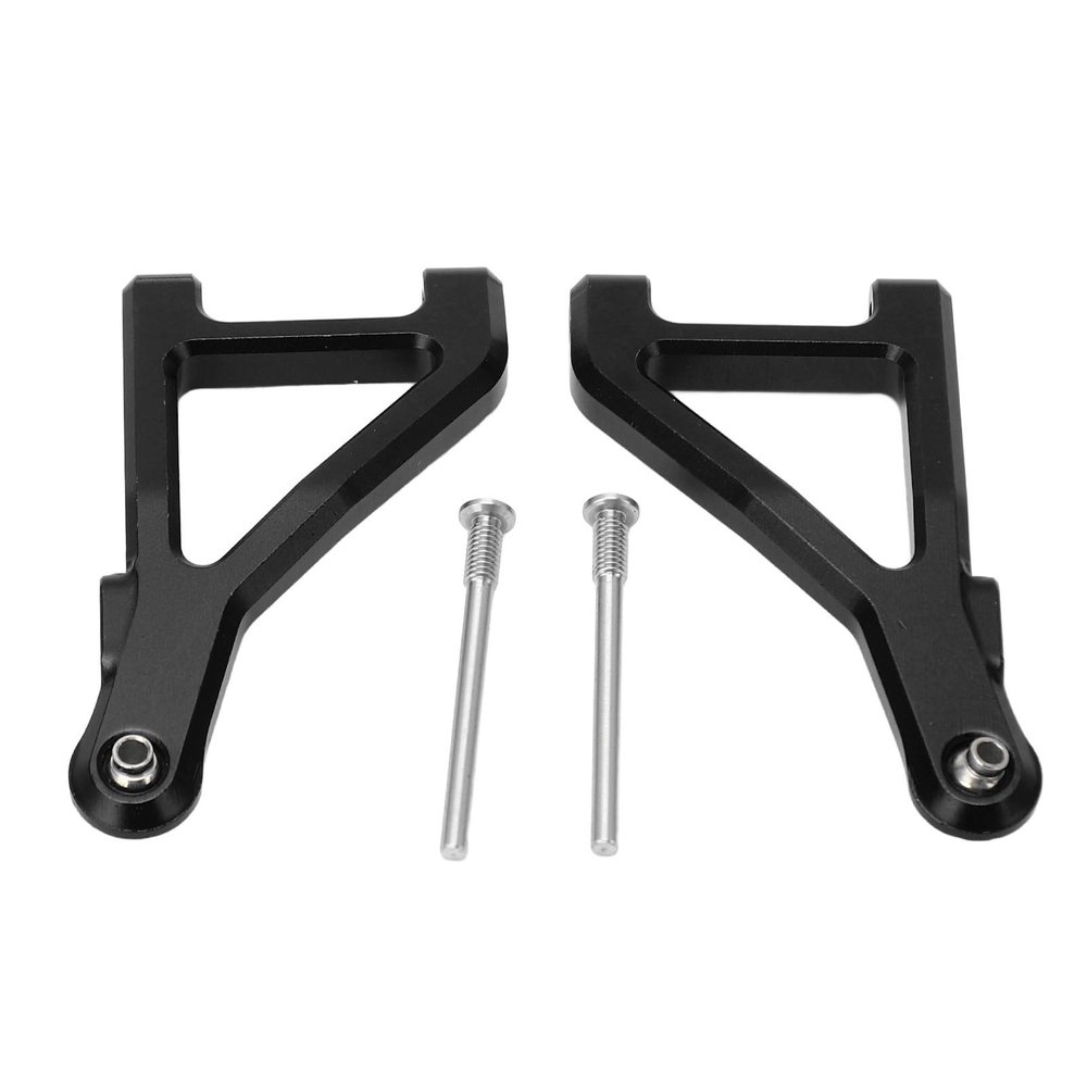 1 Pair RC Front Upper Swing Arm, Aluminum Alloy Suspension Arm Upgrade Parts, High Precision RC Car Swing Arm for 1/10 UD1002 UD1002se Desert Off Road Short Truck, Durable Metal RC (Black)