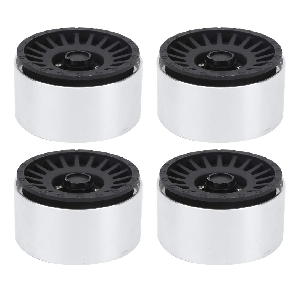 2.2in Metal Wheel Hub for 1/8 1/10 RC Car, CNC Crawler Wheel Hub, Aluminum Alloy RC Accessory with 12mm Coupler, Universal Fit for SCX10 TRX6 (Black)