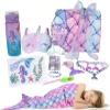 Mermaid Tail Blanket for Girls Valentine's Day Easter Gifts for Girl Birthday Diamond Art Kits with Soft Wearable Blanket Water Bottle view 1