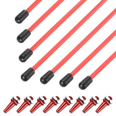 uxcell 160mm Plastic Protection Antenna Tube, RC Antenna Tube with Mount and Cap for RC Car Boat Drone Receiver(Red, 8 Pcs)