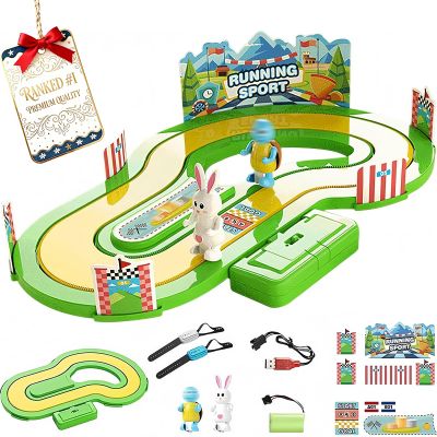 Motion-Sensing Racing Game,Pretend Play Parent-Child Interactions Toy,Two-Player Battle Game for Ages 3 -10Up for Boys and Girls for Children's Parties,Schools and Family Entertainment (Green-A)