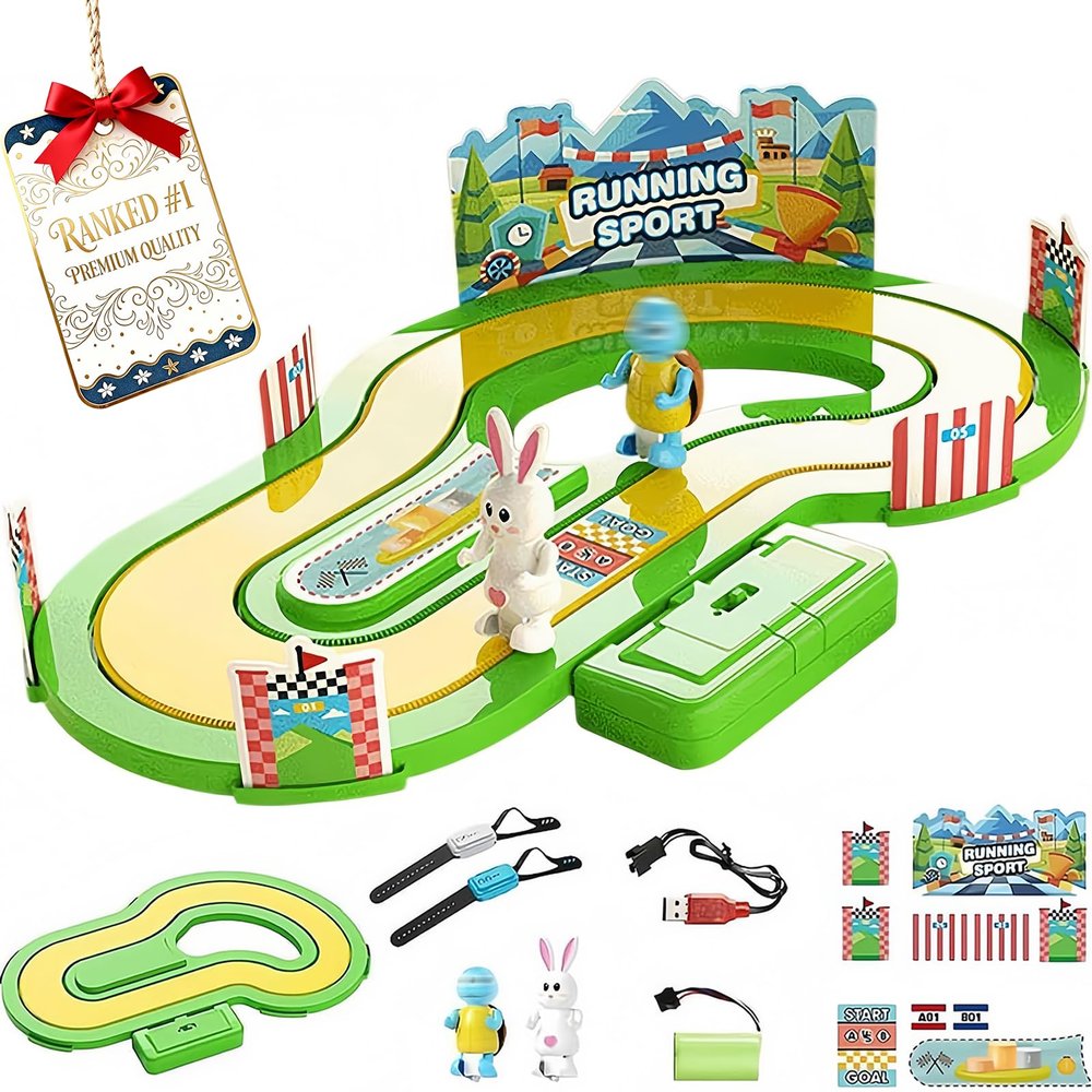 Motion-Sensing Racing Game,Pretend Play Parent-Child Interactions Toy,Two-Player Battle Game for Ages 3 -10Up for Boys and Girls for Children's Parties,Schools and Family Entertainment (Green-A)