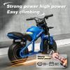 24V Electric Dirt Bike for Kids, 300W Electric Motorcycle - Up to 11.18Mile/h, Ride on Motorcycle with Dual Suspension, Twist Grip Throttle, Music&Light, 1-Minute Install, for Kids 6+, Blue view 4