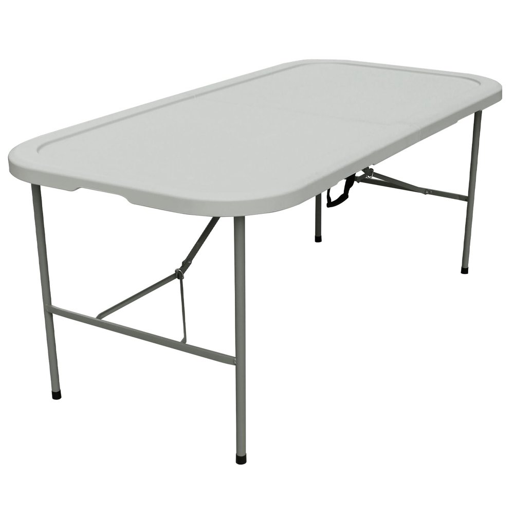 FROASISPRO Multi-Fold 6FT 8 Player Poker Table Foldable, Portable Heavy-Duty Indoor Outdoor Folding Table for Picnic Camping Party Dining Games, All-Weather Water-Resistant & Easy Storage, Grey