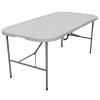 FROASISPRO Multi-Fold 6FT 8 Player Poker Table Foldable, Portable Heavy-Duty Indoor Outdoor Folding Table for Picnic Camping Party Dining Games, All-Weather Water-Resistant & Easy Storage, Grey view 1