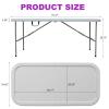 FROASISPRO Multi-Fold 6FT 8 Player Poker Table Foldable, Portable Heavy-Duty Indoor Outdoor Folding Table for Picnic Camping Party Dining Games, All-Weather Water-Resistant & Easy Storage, Grey view 3