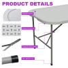 FROASISPRO Multi-Fold 6FT 8 Player Poker Table Foldable, Portable Heavy-Duty Indoor Outdoor Folding Table for Picnic Camping Party Dining Games, All-Weather Water-Resistant & Easy Storage, Grey view 4