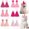 DRANSMIC 12pcs Pink Mini Party Hats for Stuffed Animals, Finished Birthday Party Cone Hats, Dolls Dog Cat Assorted Animal Birthday Decorations (No Assembled Required) view 1