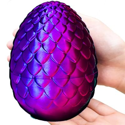 3D Printed Dragon Toy for Boys - 12 Inch Articulated Dragon Figure with Dragon Egg (Easter Basket Stuffer) | Birthday Gift for Kids (Purple)