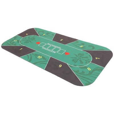 CIYODO Rubber Poker Table Mat Thickened Square Table Cover for 10 Players Household Family Game Mat Non-Slip Multi-Use Game Tablecloth