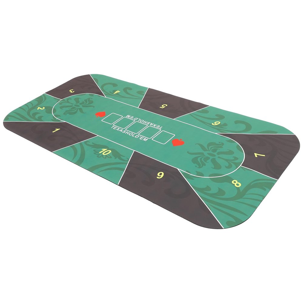 CIYODO Rubber Poker Table Mat Thickened Square Table Cover for 10 Players Household Family Game Mat Non-Slip Multi-Use Game Tablecloth