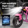 24V Electric Dirt Bike for Kids, 300W Electric Motorcycle - Up to 11.18Mile/h, Ride on Motorcycle with Dual Suspension, Twist Grip Throttle, Music&Light, 1-Minute Install, for Kids 6+, Pink view 4