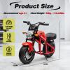 24V Electric Dirt Bike for Kids, 300W Electric Motorcycle - Up to 11.18Mile/h, Ride on Motorcycle with Dual Suspension, Twist Grip Throttle, Music&Light,1-Minute Install, for Kids 6+, Red view 2