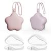 4 Pack Pacifier Holder Case,2pcs Silicone Portable Pacifier Pouch and 2pcs Transparent Nipple Holder Case Container, On-the-GO Pacifier Storage Container Box,BPA Free, Easy to CleanPink&Purple view 1