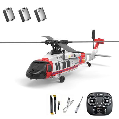 Actualia K200 Black Hawk RC Helicopter, 6CH Brushless Direct Drive RC Helicopter Model with Optical Flow Positioning & 6-Axis Gyro Stable Hover, RTF Remote Control Aircraft for Adult