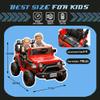 24V Ride on Toys for Big Kids, 2 Seater Ride on Cars with Remote Control, 400W Motor, Ride on Truck w/ 20in Wide Seat, 3 Speeds, Lights, Bluetooth, Electric Car for Kids 3-8, Capacity 110 lb-Red view 3