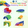 HONEY JOY Toddler Climbing Toys Indoor, 7-Piece Soft Climbing Foam Block Activity Play Structure, Gym Equipment for Child Development, Waterproof & Easy to Clean Climb and Crawl Playset, Gift for Kids view 3