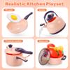 CUTE STONE 73PCS Kids Kitchen Playset with Play Kitchen Accessories, Toy Pots and Pans, Pretend Food & Play BBQ Grill, Kids Cooking Set for Toddlers, Educational Learning Gift for Girls Boys view 4