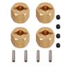 4PCS Metal Brass Heavier Wheel Hex Hub 8 10MM Compatible with 1 10 RC Crawler 90046 RR10 86100 UTB18(Brass 10mm) view 1