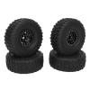 4PCS 1.9inch RC Crawler Rubber Tires, 12 Hole Aluminum Alloy Wheels Hub, Replacement for SCX10 1/10, High Grip Off - Road Tires for RC Cars, Durable and Shock Absorbent for Rough T (Black) view 1
