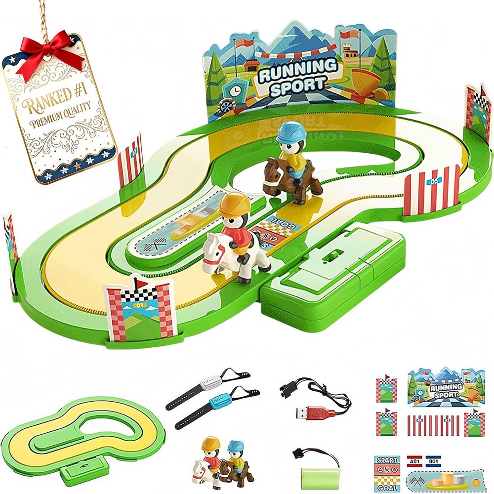 Motion-Sensing Racing Game,Pretend Play Parent-Child Interactions Toy,Two-Player Battle Game for Ages 3 -10Up for Boys and Girls for Children's Parties,Schools and Family Entertainment (Green-B)