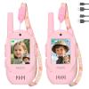 Mafiti Video Walkie Talkies for Kids 2 Pack Rechargeable 1000 Feets Range Toys for 3 4 5 6 7 8 Year Old Boys Girls Birthday Gifts(Pink+Pink) view 1