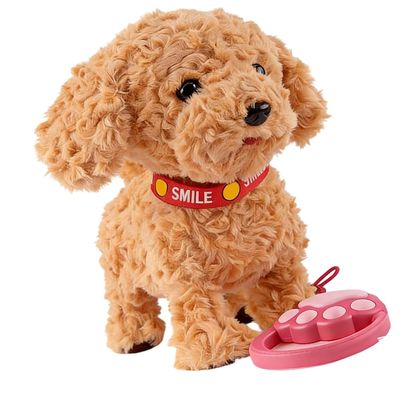 Kingjinglo Realistic Simulation Pet Dog Toy Electric Plush That Walks Barks and Talks for Interactive