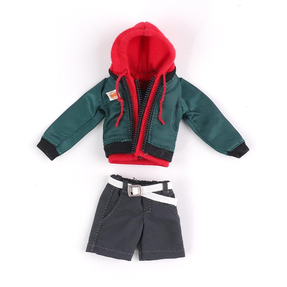 1/12 Scale Men's Hoodie Shorts, Miniature Men's Hoodie Shorts Set for 6 inch Action Figure Colthes, Doll Model Dress up Accessory