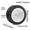 1/10 1/14 RC On-Road Drift Wheel Tires 2.36in OD Tamiya M-Chassis Tread Tyres w/Foam 12mm Hex Fit for 1/10 Tamiya M08/05/06 MF-01X 1/14 Hyper 14303 14304 14210 (White 3) view 2