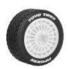 1/10 1/14 RC On-Road Drift Wheel Tires 2.36in OD Tamiya M-Chassis Tread Tyres w/Foam 12mm Hex Fit for 1/10 Tamiya M08/05/06 MF-01X 1/14 Hyper 14303 14304 14210 (White 3) view 3